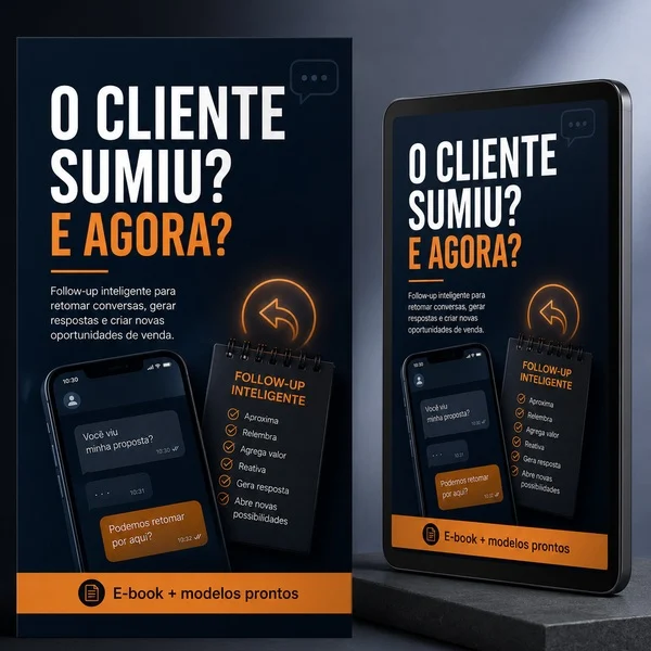 Capa oficial do e-book O Cliente Sumiu. E Agora?